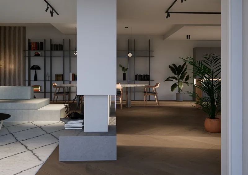 Villa Serenity — Living room opening onto the pool terrace